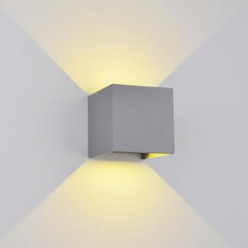 LED FALI LÁMPA SZÖGLETES 2X5W 4000K IP54 SZÜRKE kép