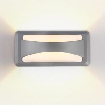 LED fali lámpa szürke IP65, 12W, 3000K, meleg fehér, 500 lm, Optonica, 7526 kép
