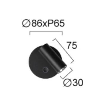 LED fali lámpa Tara, fekete, Ø 9 cm, fém kép