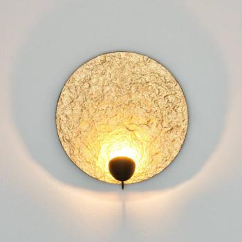 LED fali lámpa Traversa, fényes arany, Ø 35 cm kép