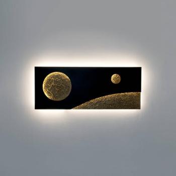 LED fali lámpa Universo Spettro, fekete/arany kép