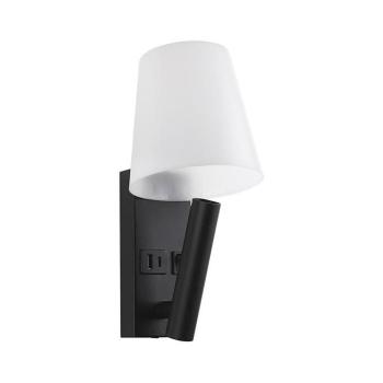 LED fali lámpa USB-porttal LED/2W/230V 3000K fekete/fehér 240016 kép
