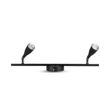 LED fali spot lámpa dupla fej, 9w, 3000K, meleg fehér, 720lm, 100°, fekete, CRI>80, V-TAC, 8267 kép