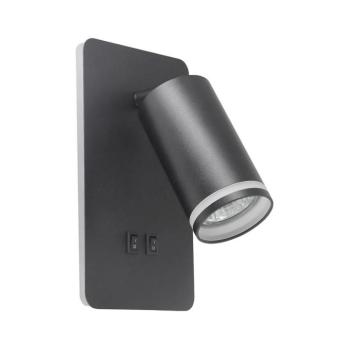 LED Fali spotlámpa PARIS 1xGU10/10W/230V + LED/6W/230V fekete 324368 kép