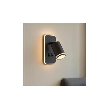 LED fali spotlámpa PIPE 1xGU10/10W/230V + LED/6W fekete ML2081 kép