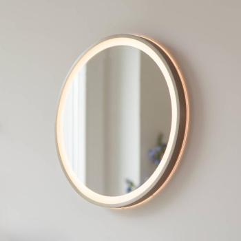 LED fali tükör VIDRO, bronz, Ø 46 cm, powerbank, kapcsoló kép