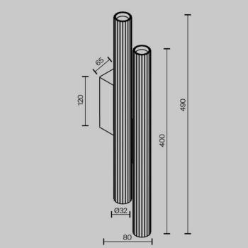 LED fali világítás Calipso, fekete, magasság 49 cm, fém, 4 izzós. kép
