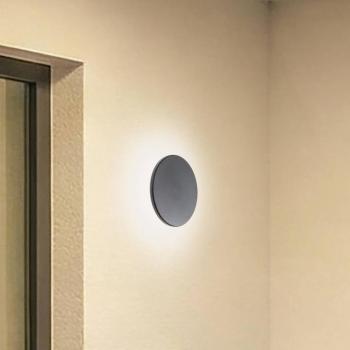 LED fali világítás Disk, Ø 18cm, fekete, műanyag, IP65, CCT kép