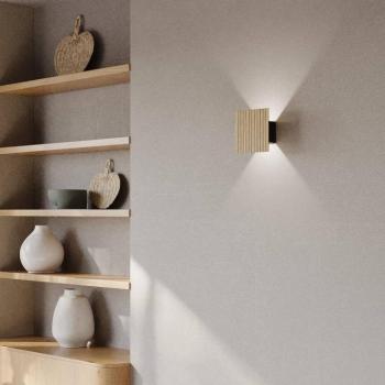 LED fali világítás Inka S, tölgy/fekete, fa, magasság 15 cm kép