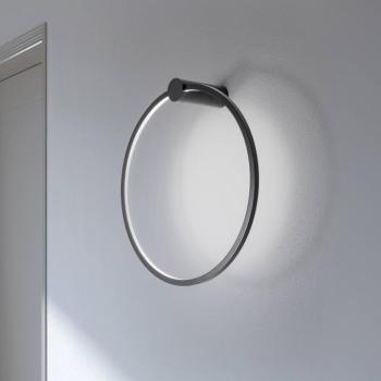 LED fali világítás Saturno, fekete, Ø 50 cm, fém, 4000 K kép