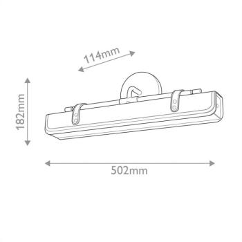 LED fali világítás VALISE, fekete/régimódi sárgaréz, 50 cm műbőr kép
