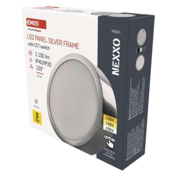 LED felületi lámpatest NEXXO, kerek, ezüst, 12,5W, CCT kép