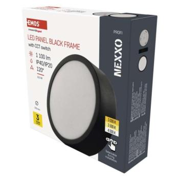 LED felületi lámpatest NEXXO, kerek, fekete, 12,5W, CCT kép