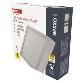 LED felületi lámpatest NEXXO, négyzet, fehér, 12,5W, CCT kép