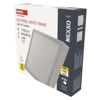 LED felületi lámpatest NEXXO, négyzet, fehér, 21W, CCT kép