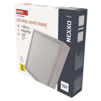 LED felületi lámpatest NEXXO, négyzet, fehér, 21W,Természetes fehér kép