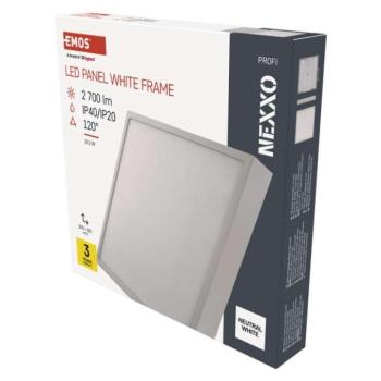 LED felületi lámpatest NEXXO, négyzet, fehér, 28,5W,Természetes fehér kép