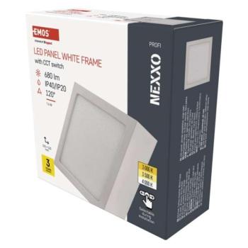 LED felületi lámpatest NEXXO, négyzet, fehér, 7,6W, CCT kép
