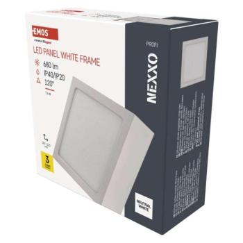 LED felületi lámpatest NEXXO, négyzet, fehér, 7,6W,Természetes fehér kép