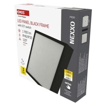 LED felületi lámpatest NEXXO, négyzet, fekete, 21W, CCT kép