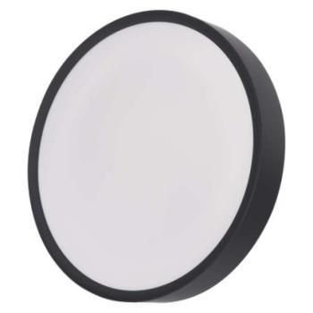 LED felületi lámpatest RORI kerek, fekete, 17W, CCT kép