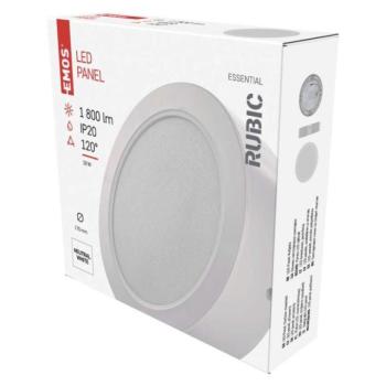 LED felületi lámpatest RUBIC, kerek, fehér, 18W, természetes fehér kép