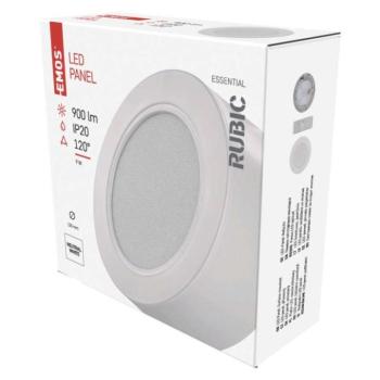 LED felületi lámpatest RUBIC, kerek, fehér, 9W, természetes fehér kép