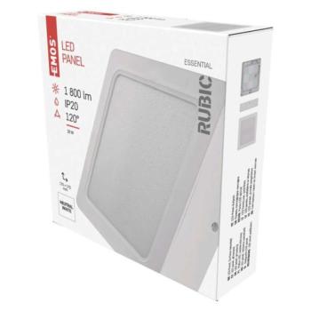 LED felületi lámpatest RUBIC, négyzet, fehér, 18W, természetes fehér kép