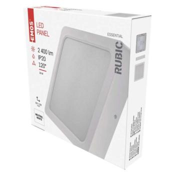 LED felületi lámpatest RUBIC, négyzet, fehér, 24W, természetes fehér kép