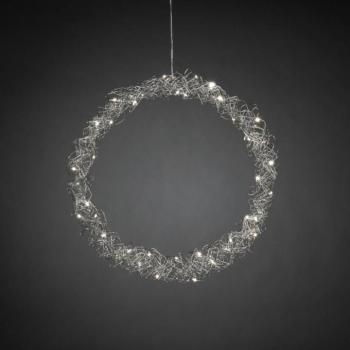 LED fém koszorú IP20 ezüst Ø45cm dróthálóval kép