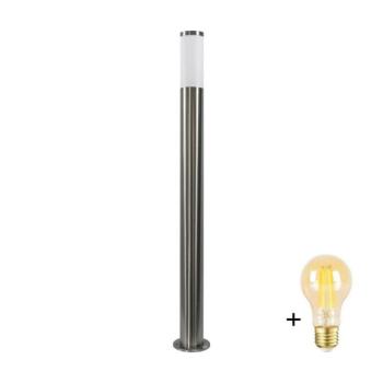 LED fényerőszabályozható kültéri lámpa LIVIA 1xE27/6W/230V 100 cm IP44 ezüst SA0464+AI0042 kép