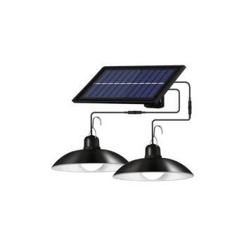 LED fényerőszabályozható napelemes függeszték zsinóron 2xLED/1,8W/3,7V IP44 6500K 2400 mAh + távirányító SOLAR DOUBLE HIGHBAY 1,8W kép
