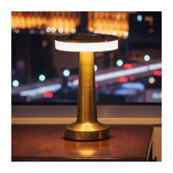 LED fényerőszabályozható újratölthető asztali lámpa LONDON LED/2W/5V 400 mAh arany 12500A kép