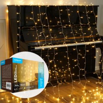 LED fényfüggöny , beltéri/kültéri 192 db LED , 3 x 2 m , meleg fehér , 8 programos , IP44 , Modee kép