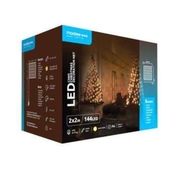 LED fényfüggöny , háló , beltér/kültéri , 144 db LED , 2 x 2 m , meleg fehér , 8 programos , IP44 , Modee kép