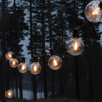 LED fényfüzér, 7 W, borostyánszínű, IP44, 1800 K kép