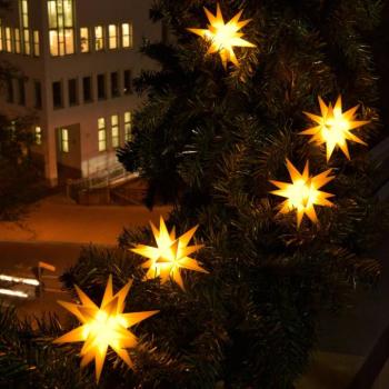 9 csillagos LED fényfüzér kültéri használatra, sárga kép