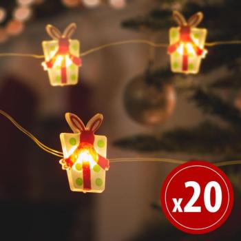 LED fényfüzér – ajándék – 2,2 m – 20 LED – melegfehér – 2 x AA kép