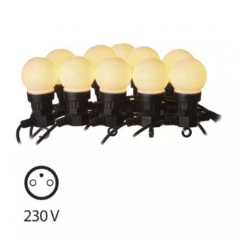 LED fényfüzér – 10x party égő, opál, 5 m, kültéri és beltéri, meleg fehér, IP44, EMOS, DCPW01 kép