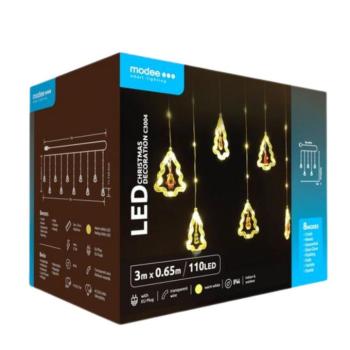Led fényfüzér , beltéri , meleg fehér , karácsonyfa , 110 LED , 6 m , IP44 , Modee kép