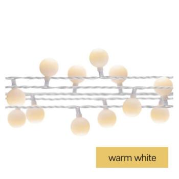 LED fényfüzér, cseresznye – golyók 2,5 cm, 4 m, kültéri és beltéri, meleg fehér, időzítő kép