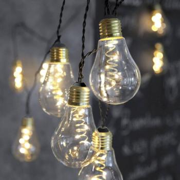 LED fényfüzér Glow, üveg, átlátszó kép