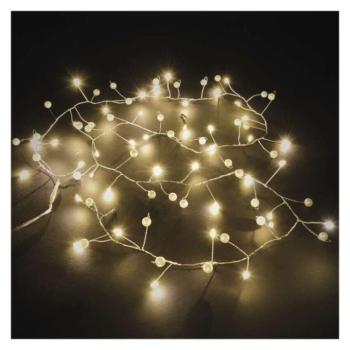LED fényfüzér - gyöngyök, 1,2 m, 3x AA, beltéri, meleg fehér, időzítő kép