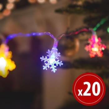LED fényfüzér – jégkristály – 2,3 m – 20 LED – multicolor – 3 x AA kép