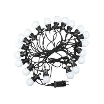 Led fényfüzér , kültéri , E27 , 20 db x 0.5W , 10 m , hideg fehér , IP44 kép