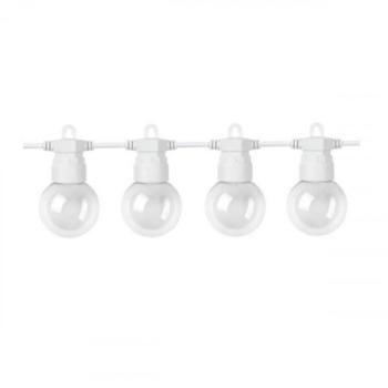 Led fényfüzér , kültéri , E27 , 20 db x 0.5W , 13 m , meleg fehér , fehér , IP65 kép