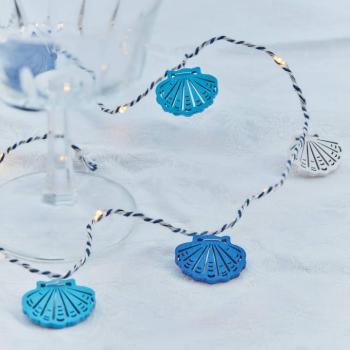 LED fényfüzér Selma Clam, kék, 20 db, elemes működés kép