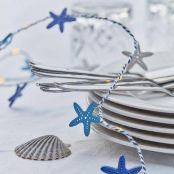 LED fényfüzér Selma Starfish kék 20 db. Elemről működik kép