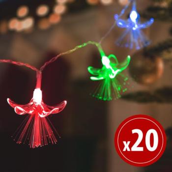 LED fényfüzér – virágos – 20 LED – 2,85 méter – színes – 2 x AA kép