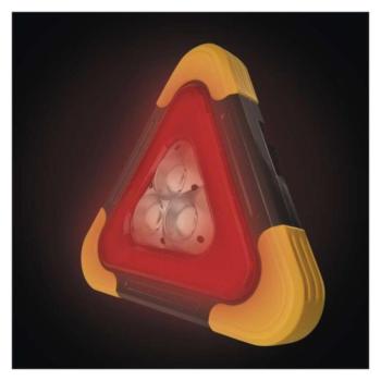 LED figyelmeztető háromszög, tölthető, COB LED + piros LED, 350, fekete, sárga, EMOS, P4010 kép